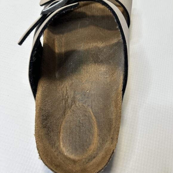 Birkenstock Sandals Women's Sydney Beige Tan Slip On 38 L7 M5 - Picture 9 of 12